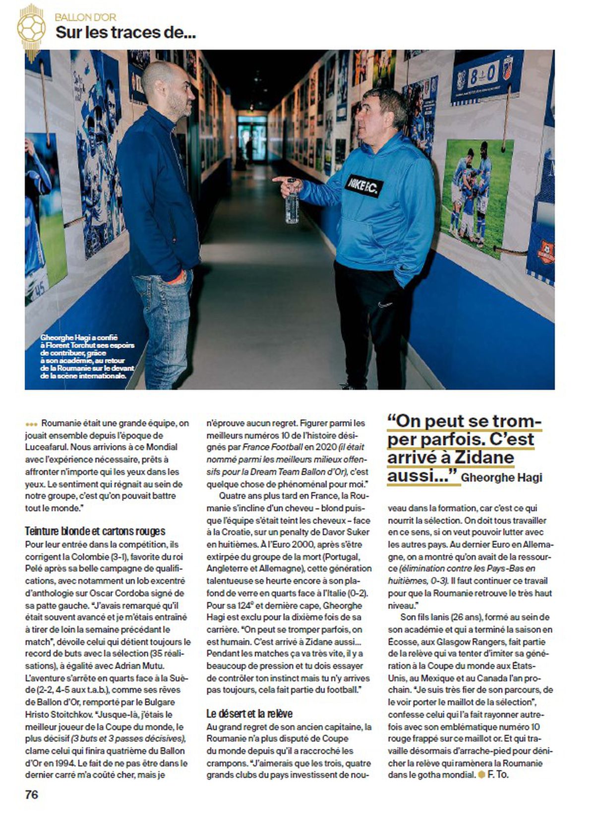 Gică Hagi, reportaj de șapte pagini în revista France Football