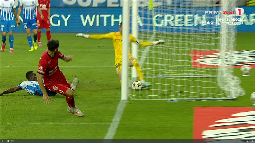 Golul lui Chițu, anulat în Craiova - Hermannstadt. FOTO: captură Prima Sport