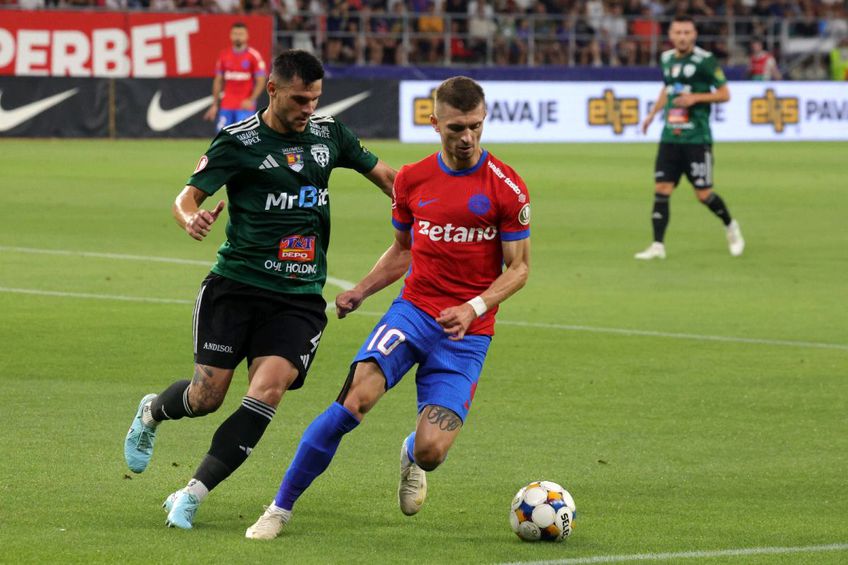 Florin Tănase, în FCSB - Unirea Slobozia. FOTO: Ionuț Iordache