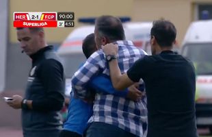 Scene de neînțeles la Hermannstadt - Petrolul! A sărit la arbitru după ce echipa sa a dat gol » Colegii s-au chinuit să-l țină în frâu