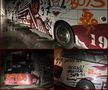 Au început șicanele! Autocarul Rapidului, vandalizat de ultrașii formaţiei FCU Craiova înaintea meciului direct