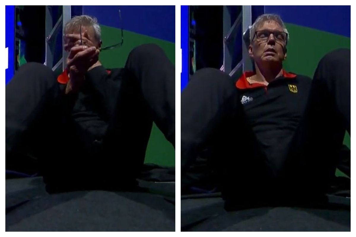 Emoții duse la extrem » Cum a fost surprins selecționerul Germaniei, imediat după titlul istoric cucerit la Mondialul de baschet