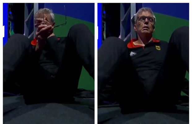 Emoții duse la extrem » Cum a fost surprins selecționerul Germaniei, imediat după titlul istoric cucerit la Mondialul de baschet