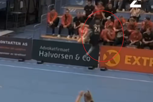 Nicolai Daling a sărit peste panouri și i-a smuls megafonul unui fan. Foto: Captură TV2