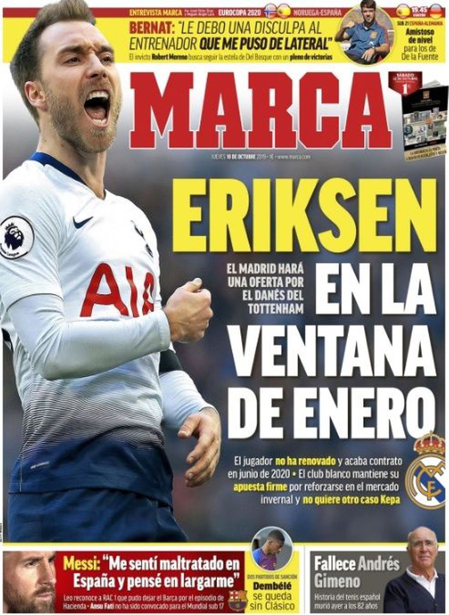 Real Madrid forțează o nouă lovitură » Marca anunță startul operațiunii „Christian Eriksen pe Bernabeu”
