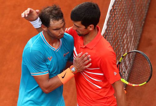 Rafael Nadal (34 de ani, 2 ATP) și Novak Djokovic (33 de ani, 1 ATP), se vor înfrunta duminică, de la ora 16:00, în finala masculină de la Roland Garros, într-un meci cu o miză uriașă. Foto: Guliver/GettyImages