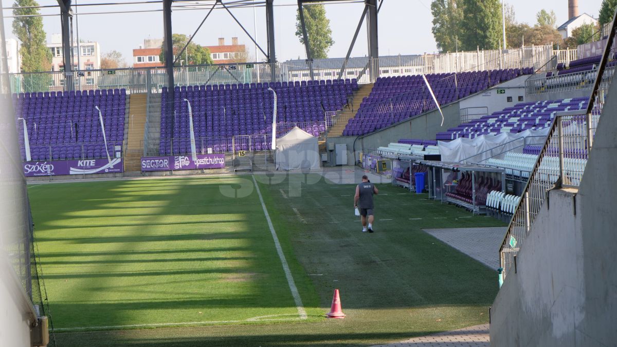 Gazon execrabil pe stadionul lui Ujpest, care va găzdui meciul Belarus - România