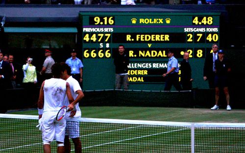 Rafael Nadal vs Roger Federer în Wimbledon 2008, foto: Guliver/gettyimages