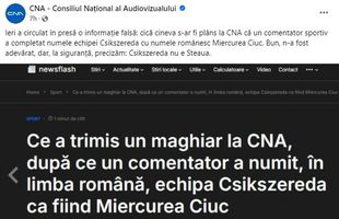 CNA, postare oficială prin care a scandalizat Clubul Armatei: „Csikszereda nu e Steaua” » GSP a dialogat cu autorul ei: „Eu am scris, nu ne-a spart nimeni contul! Asta a fost intenția”