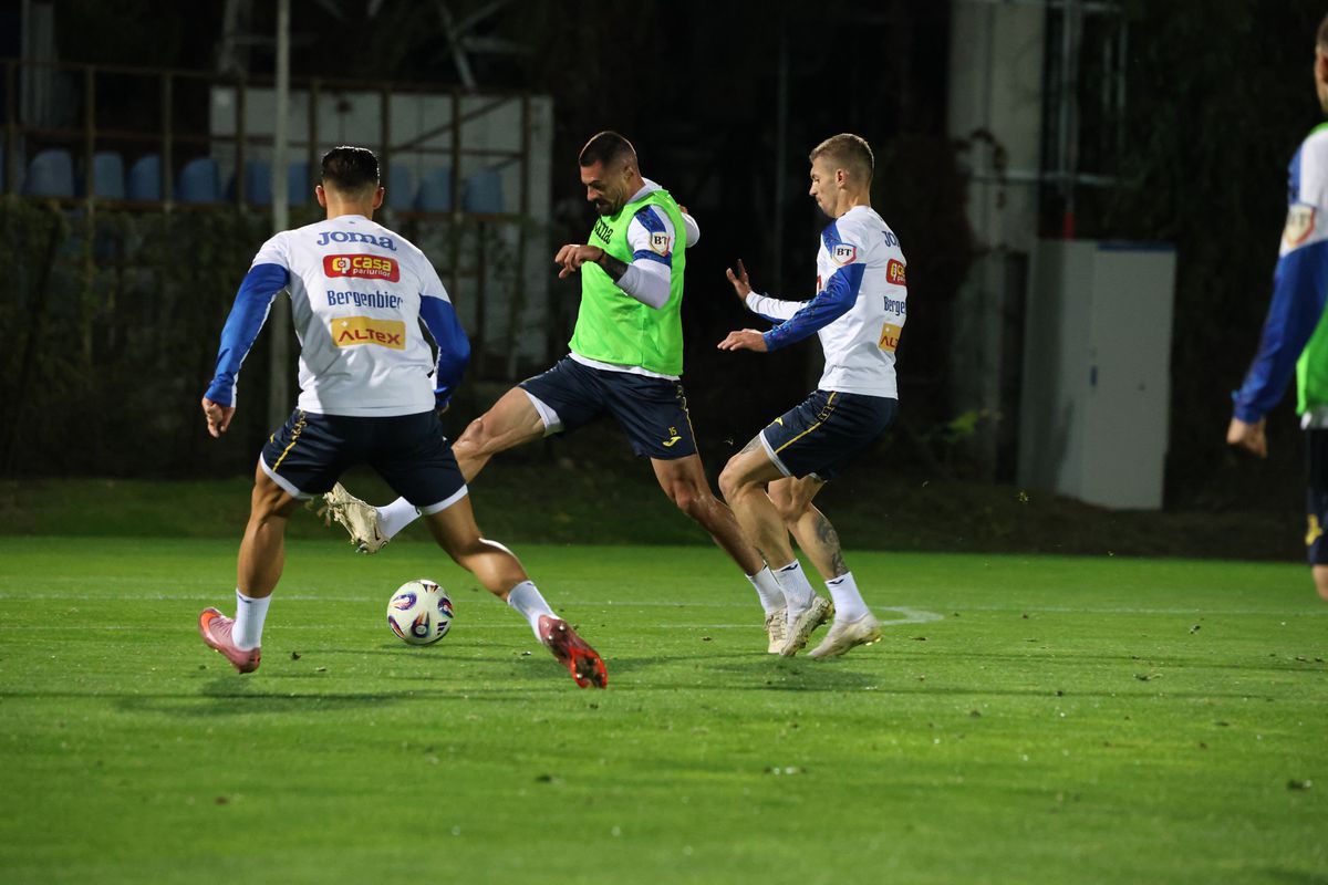 La nici 24 de ore de la România - Moldova, „tricolorii” au băgat materiale la antrenament! Imagini „la rupere”: două alunecări și un brânci