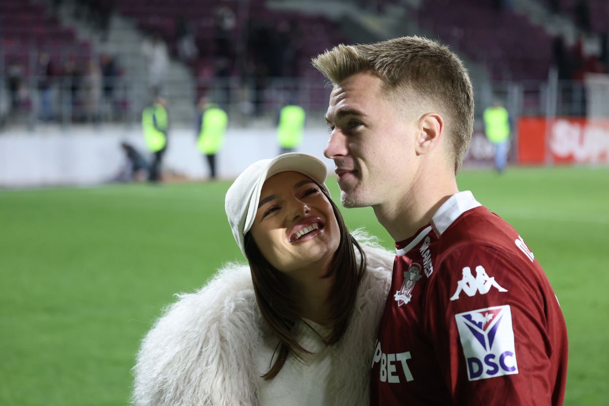 Iubita vedetei de la Rapid, pe teren imediat după victoria cu UTA » Cum au fost suprinși cei doi
