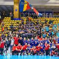 SCM Rm. Vâlcea conduce la „pauza” meciului cu Debrecen // sursă foto: Facebook @ SCM Râmnicu Vâlcea - Handbal feminin