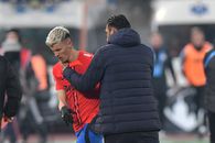 Tavi Popescu, scos în minutul 27 din U Cluj - FCSB. Consolat cu greu