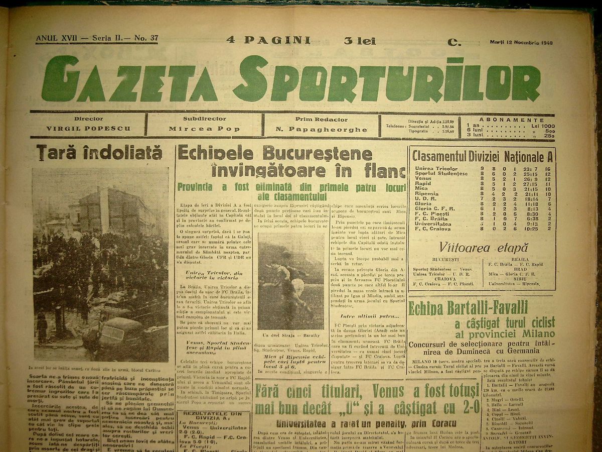 Cutremurul din 10 noiembrie 1940 - ce scria Gazeta Sporturilor după seism