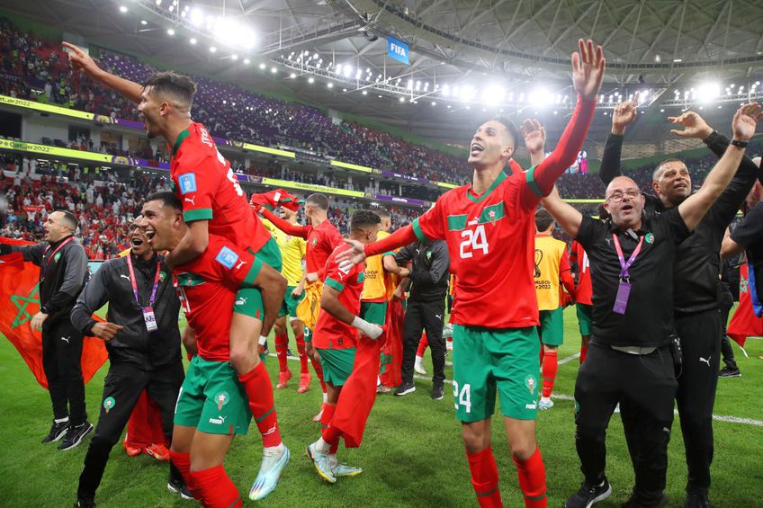 Marocul a mai făcut o minune la Campionatul Mondial. A eliminat-o și pe Portugalia (1-0) și e prima selecționată africană din istorie care ajunge în „careul de ași” al unui Mondial. / foto: Guliver/Getty Images