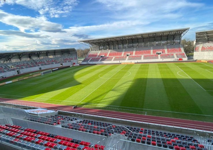 Imagini dronă stadion Sibiu: cum arată noua arenă din parcul „Sub Arini” foto: GSP