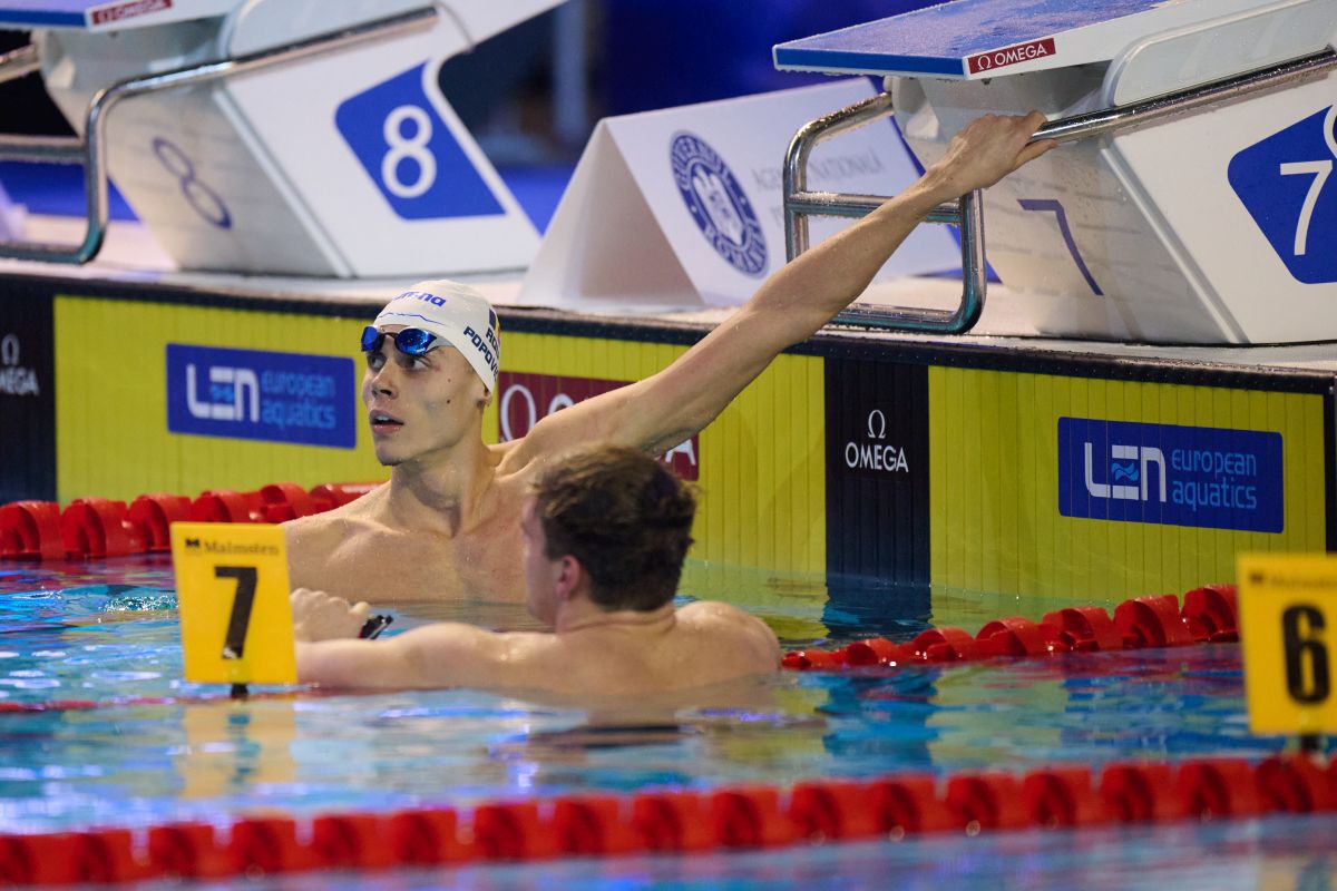 David Popovici, medalie de bronz în proba de 100 m liber la Campionatele Europene în bazin scurt » Robert Badea, locul 5 la 400 m mixt