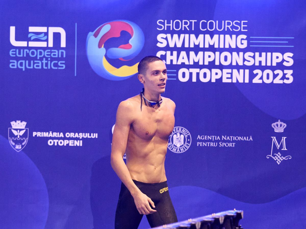 David Popovici, medalie de bronz în proba de 100 m liber la Campionatele Europene în bazin scurt » Robert Badea, locul 5 la 400 m mixt