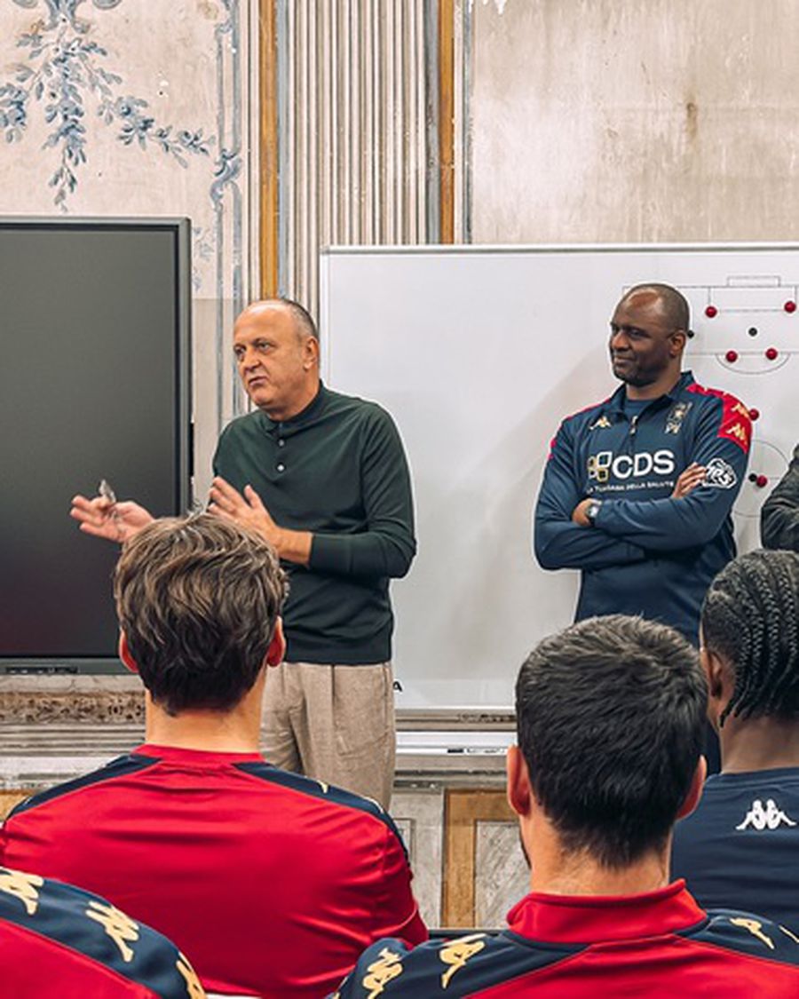 Dan Șucu și Patrick Vieira / Facebook Genoa CFC La un an de când a preluat-o pe Genoa, Dan Șucu a făcut bilanțul: „În acel moment, vom fi la o răscruce”