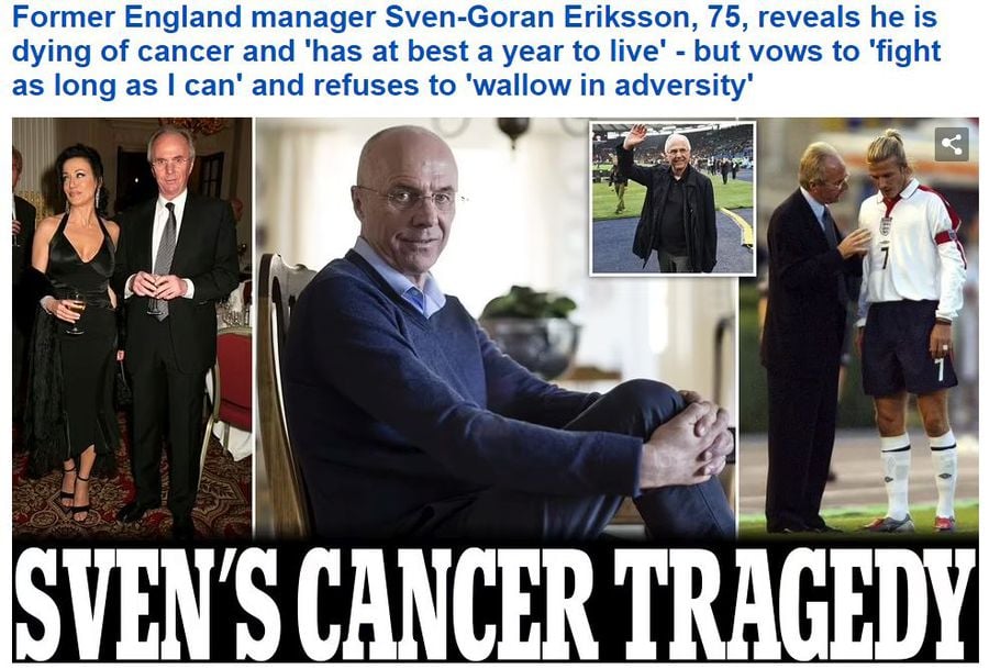 Veste zguduitoare din Suedia » Sven-Goran Eriksson are cancer în fază terminală: „Mai am un an de trăit”