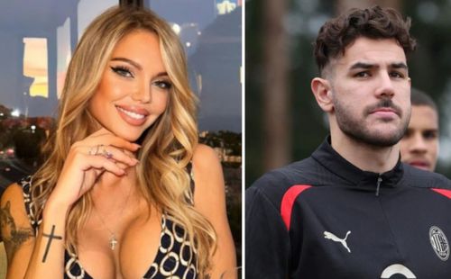 Theo Hernandez în iunie 2017, alături de modelul care l-a învinuit pentru un viol imaginar