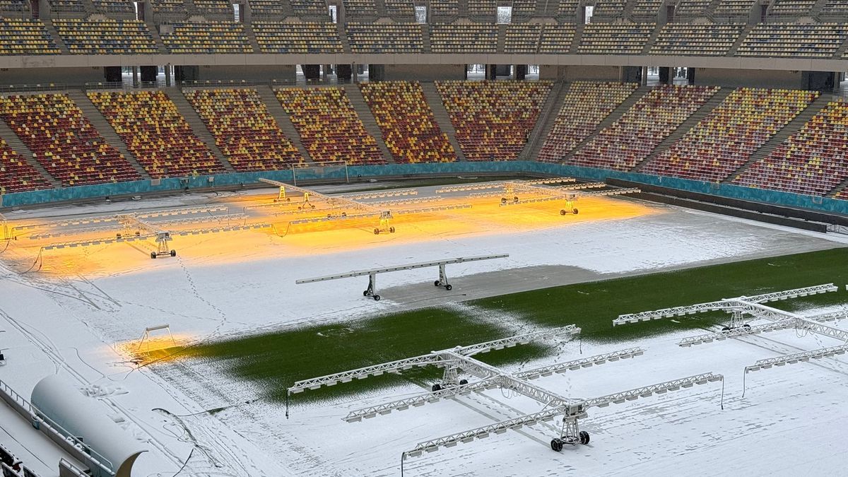 Cum arată Arena Națională după 12 ore de ninsoare! GSP a fost pe cel mai mare stadion al țării cu o săptămână înaintea primului meci oficial din 2026