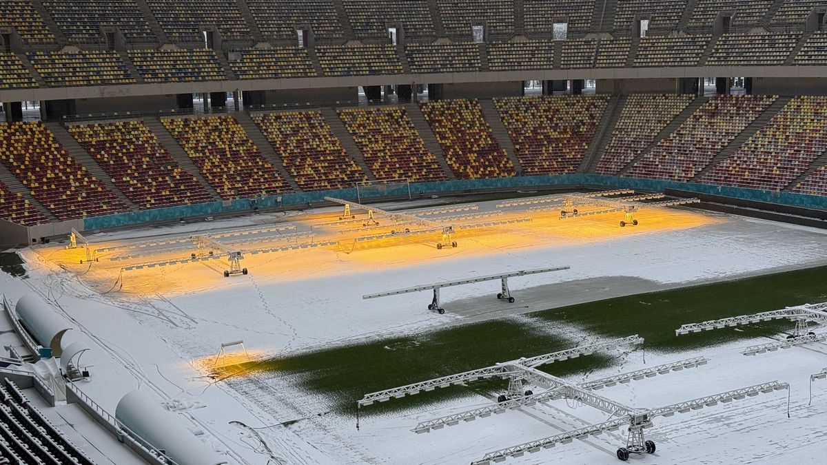 Cum arată Arena Națională după 12 ore de ninsoare! GSP a fost pe cel mai mare stadion al țării cu o săptămână înaintea primului meci oficial din 2026