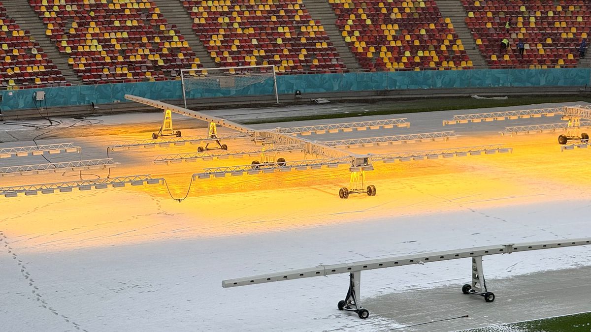 Cum arată Arena Națională după 12 ore de ninsoare! GSP a fost pe cel mai mare stadion al țării cu o săptămână înaintea primului meci oficial din 2026