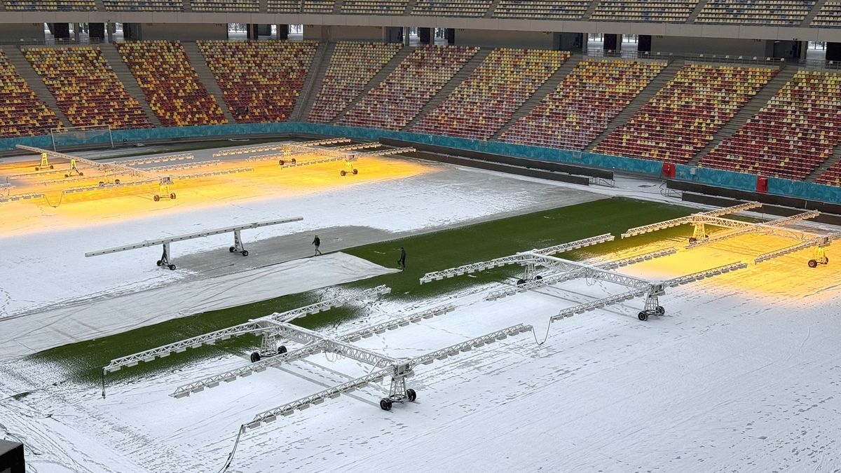 Cum arată Arena Națională după 12 ore de ninsoare! GSP a fost pe cel mai mare stadion al țării cu o săptămână înaintea primului meci oficial din 2026