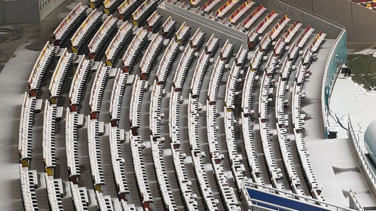 Arena Națională din București, după primele zăpezi din ianuarie 2026. Foto: Andrei Crăițoiu (GSP.RO)