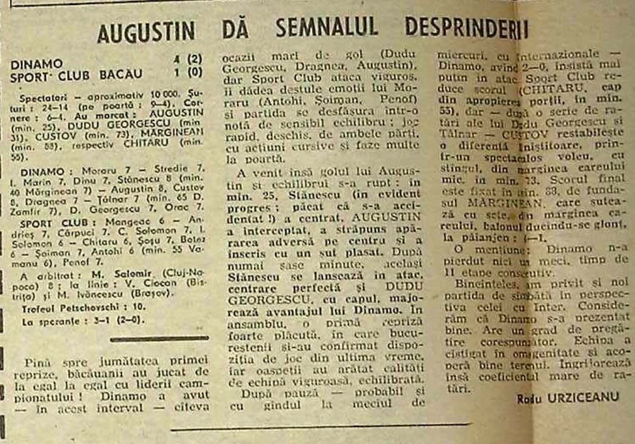 Cronica meciului Dinamo - SC Bacău 4-1, din ziarul Sportul VIDEO-COMEDIE. Blaturi divulgate în direct de un semifinalist de Cupa Campionilor: „Cornel Dinu mi-a zis să fac penalty. Eu am stricat aranjamentul, eu trebuia să-l dreg”