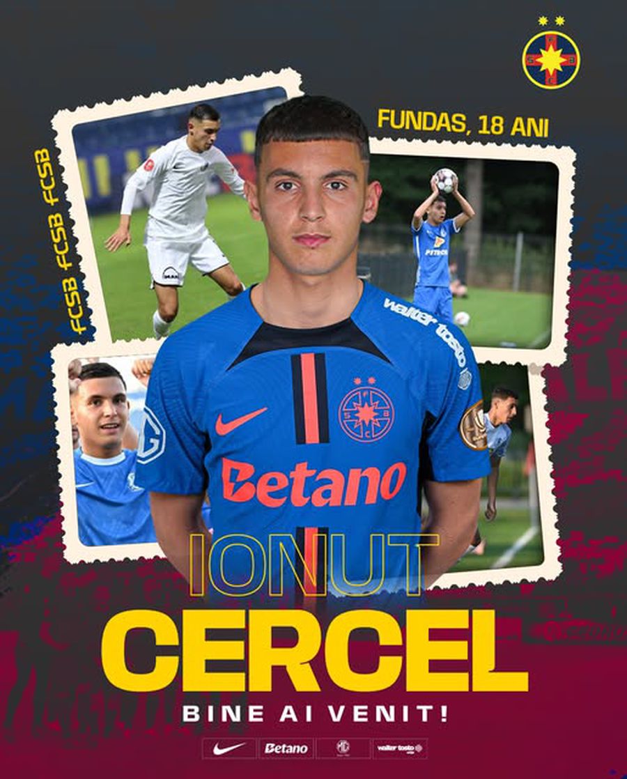 FCSB l-a prezentat pe Ionuț Cercel // foto: Facebook FCSB a oficializat astăzi ultimele achiziții, Becali exultă: „Cele mai tari transferuri de când sunt în fotbal!”