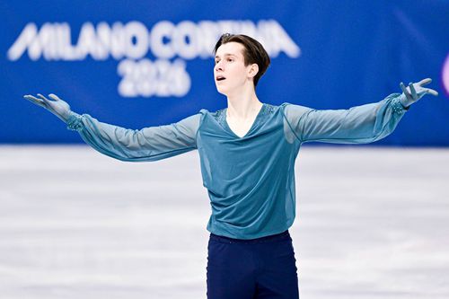 Kyrylo Marsak la finalul programului scurt de la JO Milano Cortina Foto: Imago Images