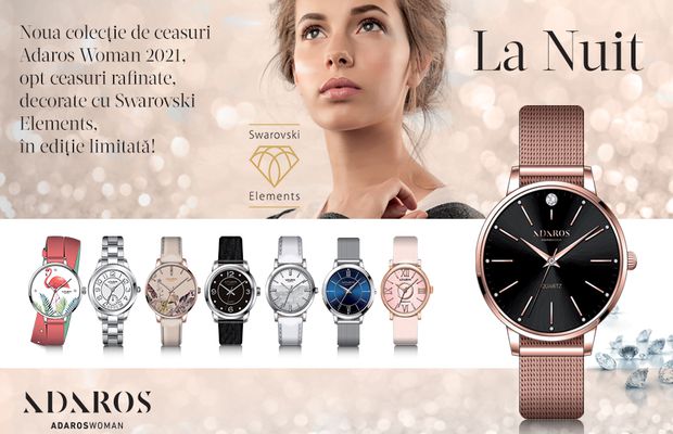 Colectia de ceasuri pentru femei AdarosWoman 2021 cu Swarovski Elements acum la chioscuri! Alege un cadou special in luna martie!