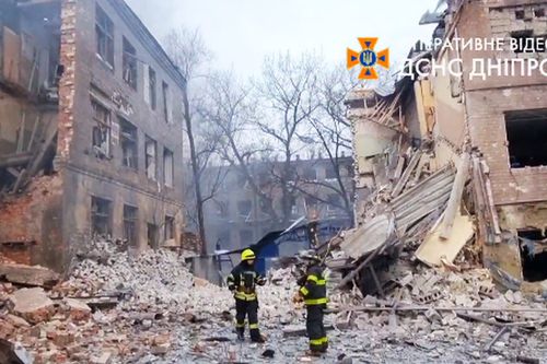 Orașul Dnipro a fost bombardat // foto: captură Twitter