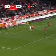 Golul lui Cătălin Cîrjan din UTA Arad - Dinamo, foto: captură Prima Sport