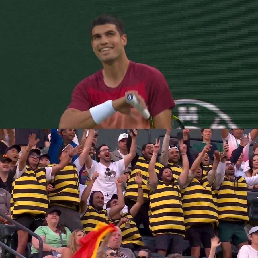 Carlos Alcaraz, zâmbete pe teren la Indian Wells datorită unor fani inventivi: „La final am făcut un selfie cu ei, cred că merită”