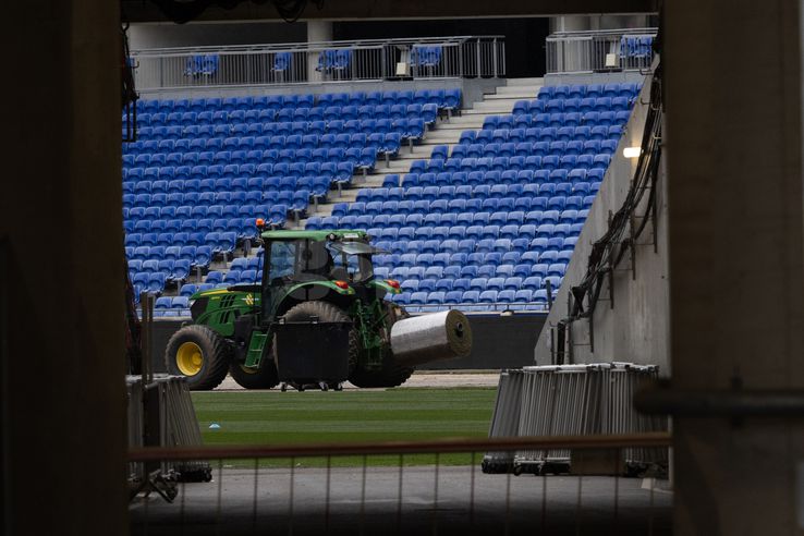 Lucrările sunt în toi la stadionul din Lyon FOTO: Ionuţ Iordache (GSP)