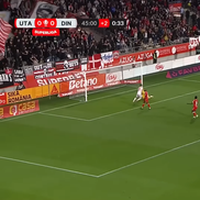 Golul lui Cătălin Cîrjan din UTA Arad - Dinamo, foto: captură Prima Sport