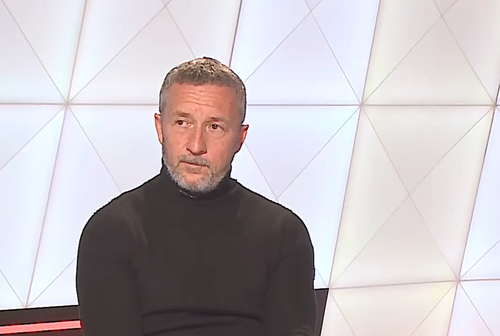 La prima apariție televizată după rușinea ratării play-off-ului, președintele Consiliului de Administrație de la FCSB, Mihai Stoica (60 de ani), a oferit explicații suporterilor și detalii din interiorul clubului // foto: captură Prima Sport