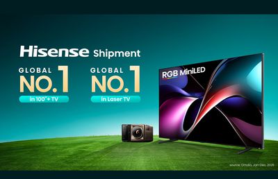 Hisense, lider global în 2025 pe segmentele televizoarelor de peste 100 de inci și Laser TV