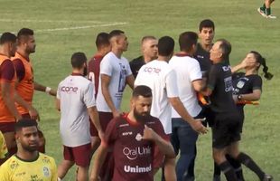 Nebunie în Brazilia! Antrenorul i-a dat un cap în gură arbitrei: „Mergem la poliție”