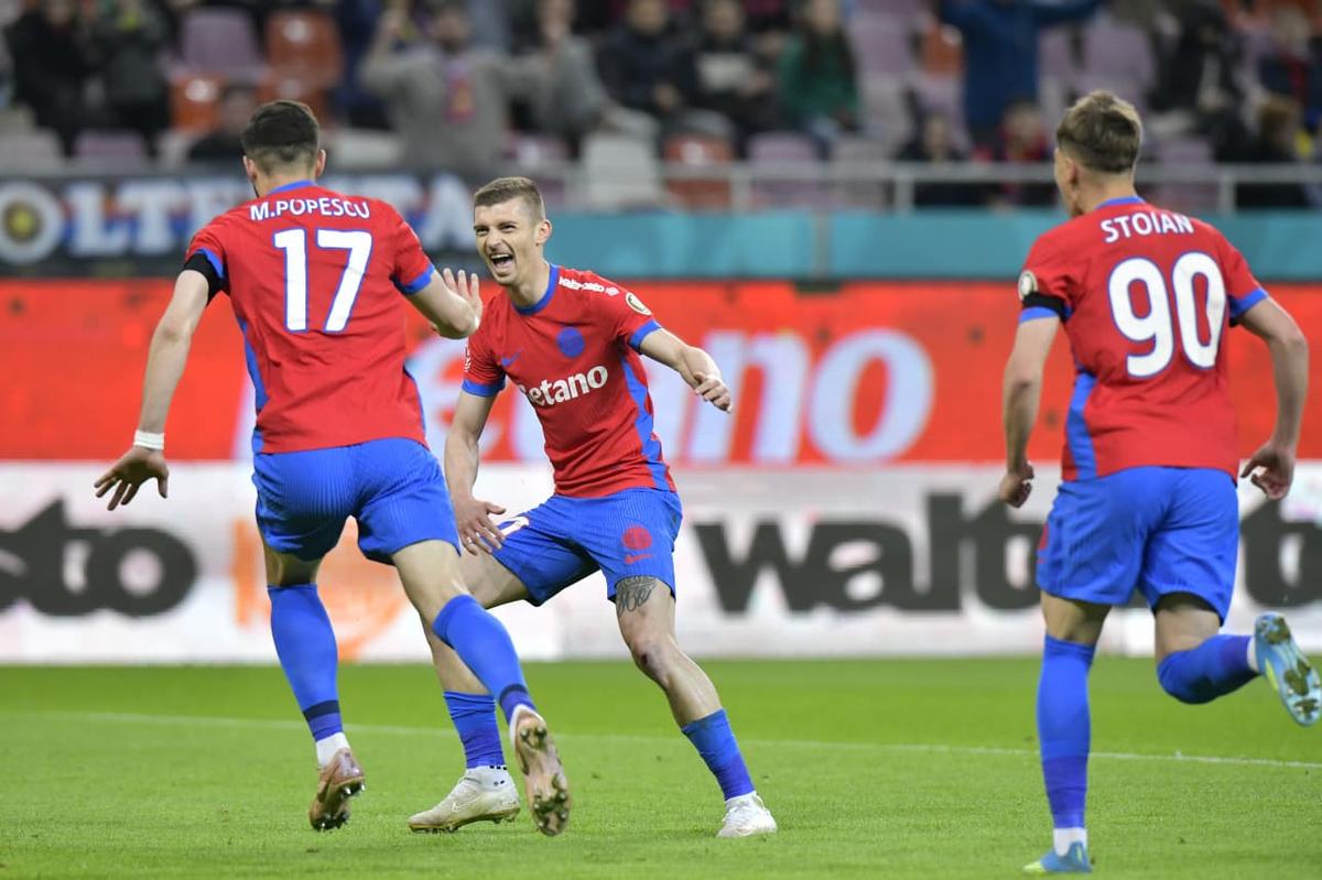 FCSB - Oțelul 4-0 » Roș-albaștrii s-au distrat cu gălățenii: 4 goluri într-o repriză