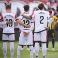 Andrei Rațiu, la minutul de reculegere în memoria lui Mircea Lucescu/ foto Instagram @andreiflorin10