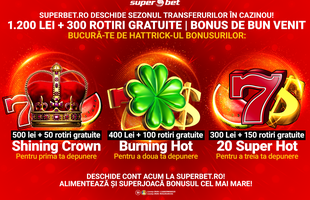 Bonusul de bun venit Casino la superbet.ro a crescut la 1.200 lei + 300 rotiri gratuite!