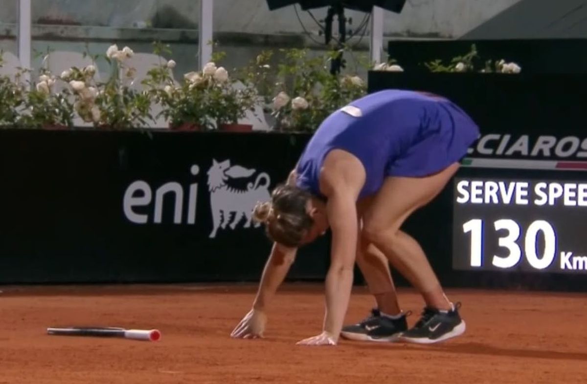Simona Halep, sperietură în meciul cu Danielle Collins » Căzătura care a amuțit întreaga audiență