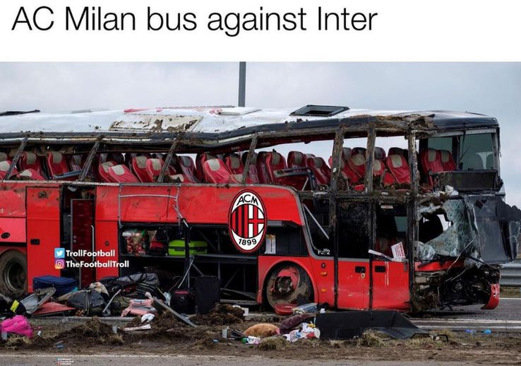 „Autobuzul lui AC Milan contra lui Inter”