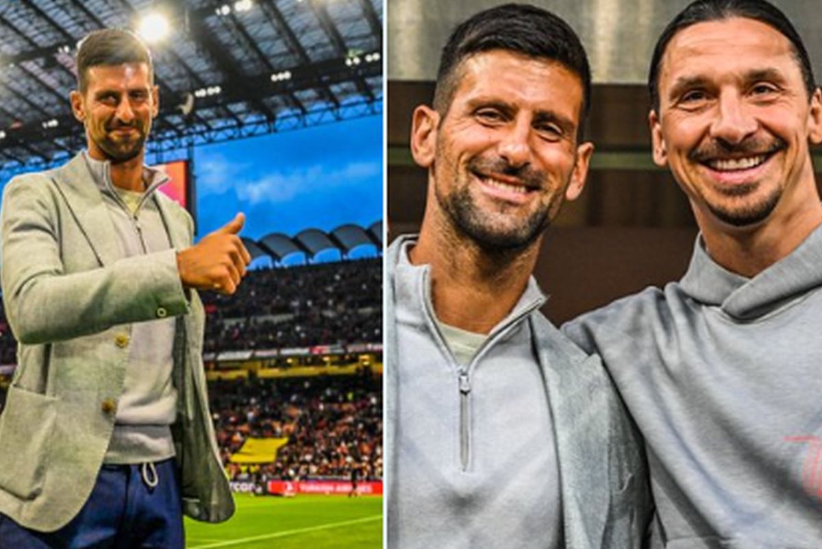 Festival pe San Siro » Vedetele n-au vrut să rateze semifinala Milan - Inter: Djokovic și Zlatan, în prim plan