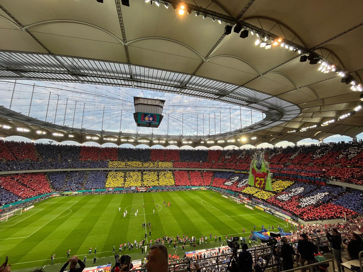 Scenografie pe întreg stadionul la FCSB - CFR Cluj! Imagini spectaculoase pe Arena Națională