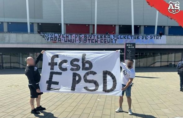 În ziua în care FCSB sărbătorește titlul, ultrașii lui CSA Steaua au protestat: „Vin pe rând să ceară pomană la palat”